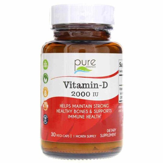 Vitamin-D 2000 IU, 30 Veg Capsules, PEL